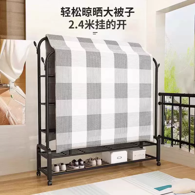 Simple Folding Drying Rack with Wheels – Adjustable Width 110–150cm for Home, Dorm, Balcony