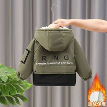 男童外套秋冬季加绒加厚上衣款中大童风衣牛仔儿童男孩学生冬装潮