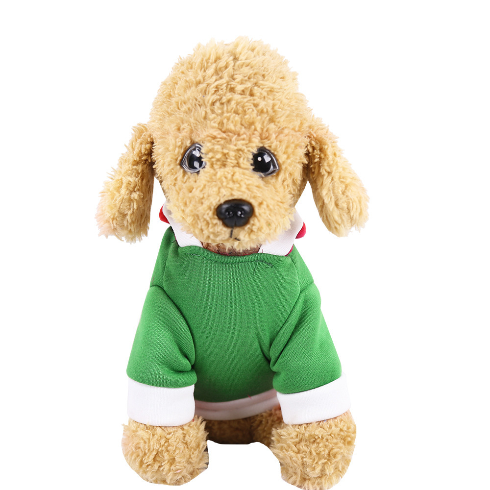 Navidad ropa perro gato mascotas suministros otoño e invierno nuevo número verde ropa de vacaciones medio perro ropa de dos patas
