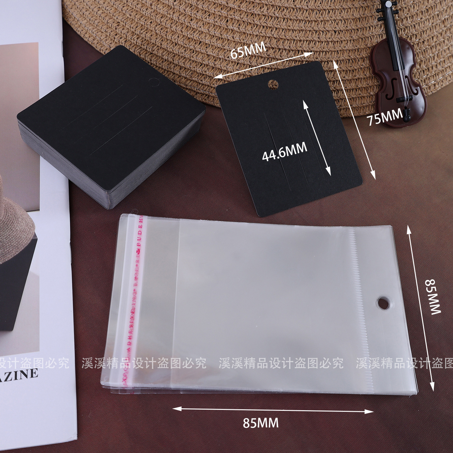 Clips de cabello kraft coreano negro clip de cabello cartón papel OPP bolsa cartón accesorios DIY hechos a mano al por mayor