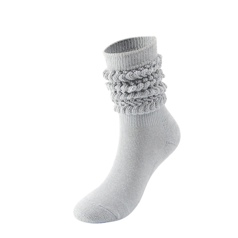 Amazon Cross-border Men's and Women's Medium-high Lazy socks slouch socks Bubble socks Loose Lazy Stacked socks