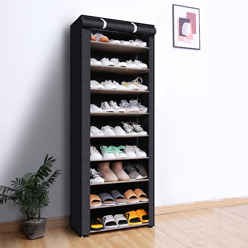 Estante de almacenamiento a prueba de polvo doméstico multicapa integrado simple armario de zapatos porta de zapatos interior simple estante de zapatos dormitorio multicapa