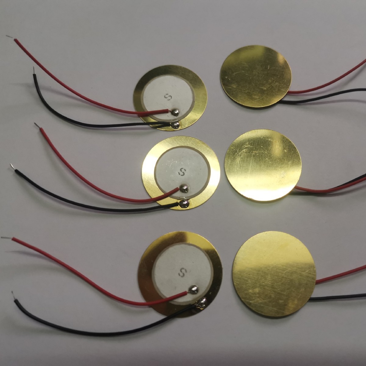 直径50MM铜片焊线100MM线长蜂鸣片  压电式压电陶瓷带线蜂鸣片