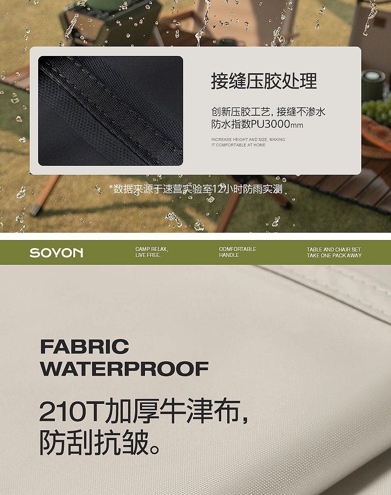 SOYON Quick-Setup Black Vinyl Canopy Tent Outdoor Camping Equipment Full Set New Model No-Assembly Sunshade Canopy
