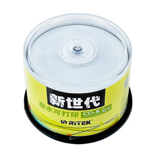 �n��RITEK��������ˮ�ɴ�ӡCD-R�հ�700M��䛹�P52X 50ƬͰ�b