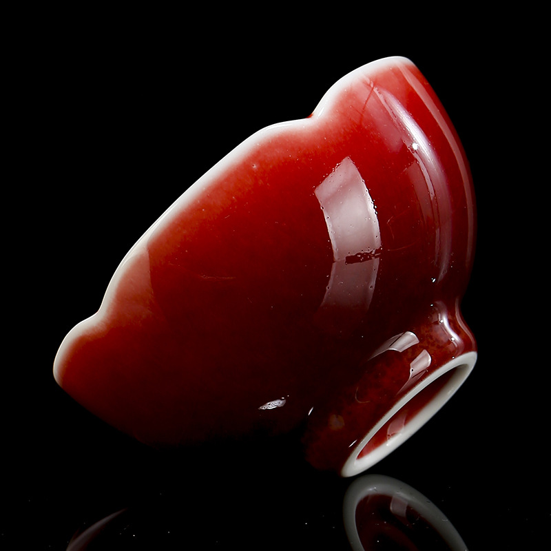 Big red ceramic tea cup for home use