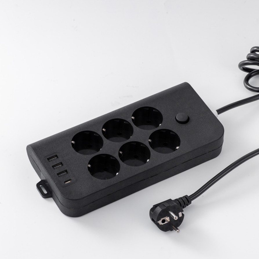 Fábrica directa exportación transfronteriza Euro enchufe USB enchufe tipo-C enchufe 2m 3m placa de conexión de conexión