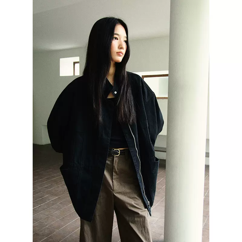 木兰 简约帅气牛仔外套女2025十三行秋季新款宽松工装外套女56180