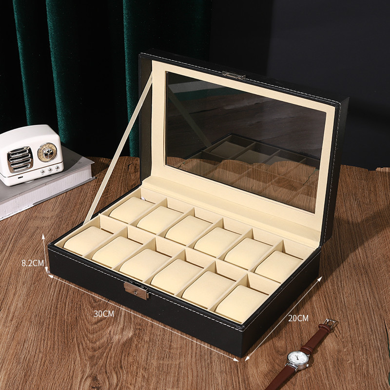 時計ボックス大容量ハイエンド pu レザードロップシッピングジッパー時計収納ボックスハイエンドマルチポジション卸売|undefined