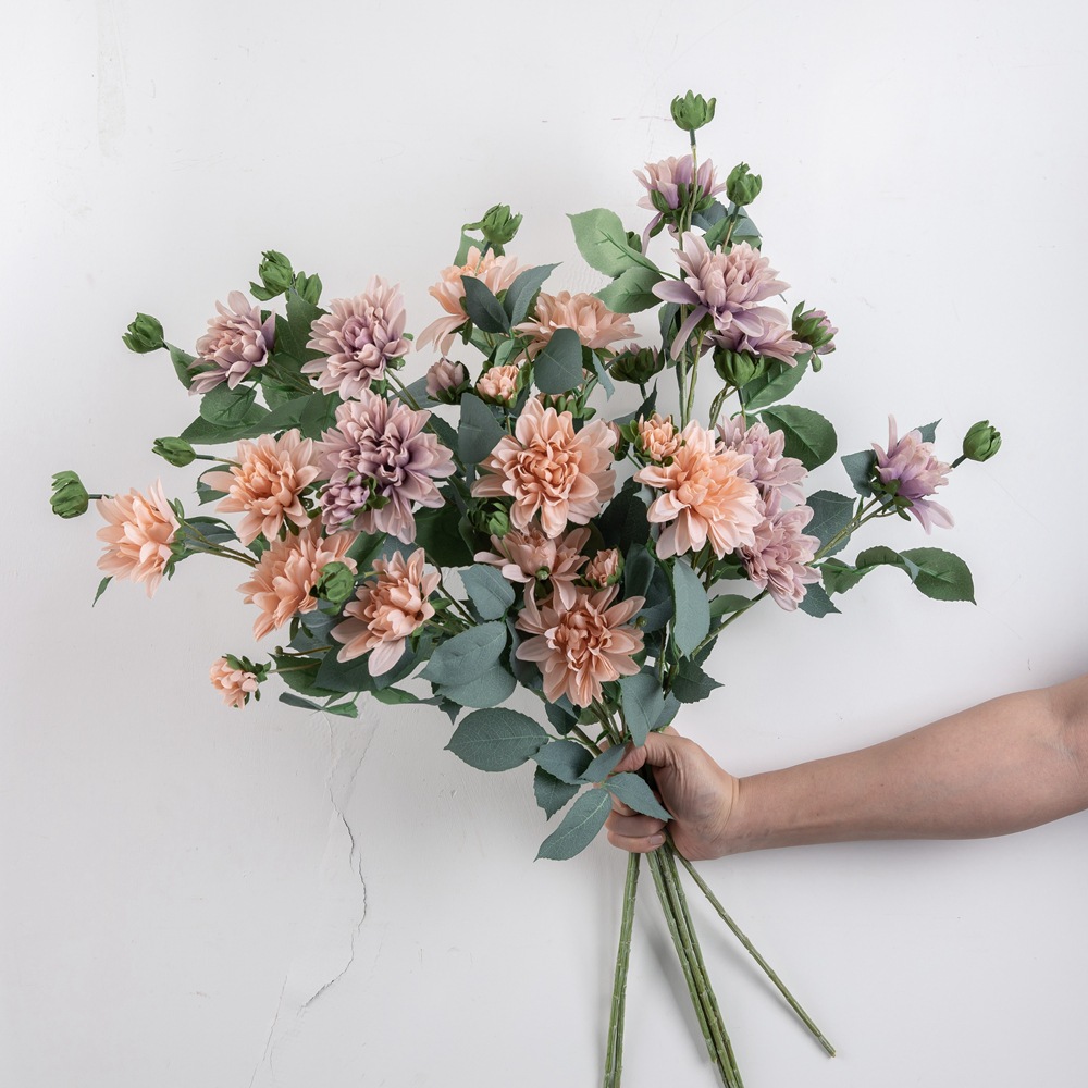 裝飾品廠家日式小麗花假花INS風綠植物跨境批發婚慶YC1020Y