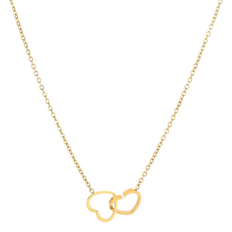 ハート型ネックレス、軽くて豪華なニッチデザインネックレス、女性用鎖骨チェーン、女性用チタン鋼気質アクセサリー、色褪せないペンダント