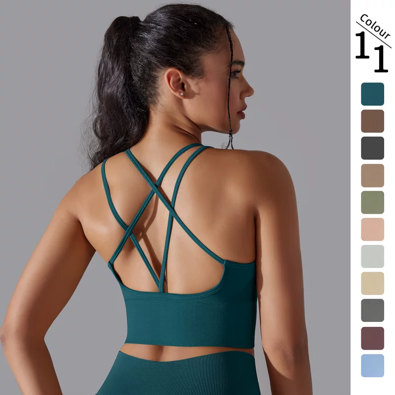 (Cross-border trading), shockproof sports underwear, high strength yoga clothing, bra, European style, beautiful back, tight