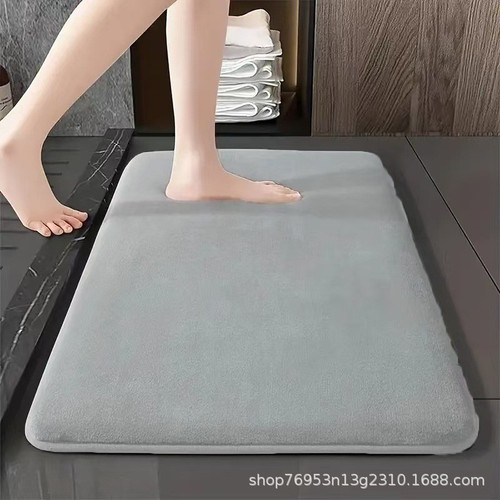 Solid Color Bathroom Mat Bathroom Floor Mat Entryway Home Non-slip Mat Water Absorbent Quick Dry Door Mat