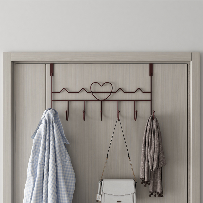 【Dropshipping】Wrought Iron Hook Storage Rack for Entryway Wall, Key and Bag Organizer, Metal, No Drilling Required