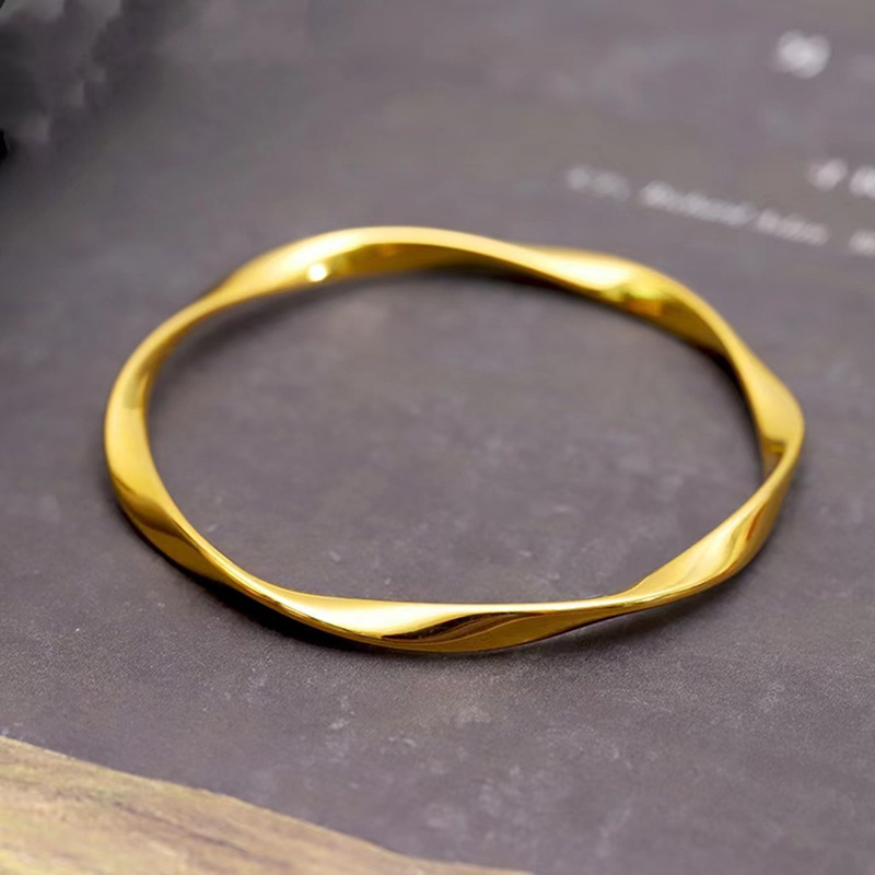 Vietnam Shajin Mobius Bracelet Love Endless Loop Bracelet Women's Closed Design Brass Gold Plated Bracelet