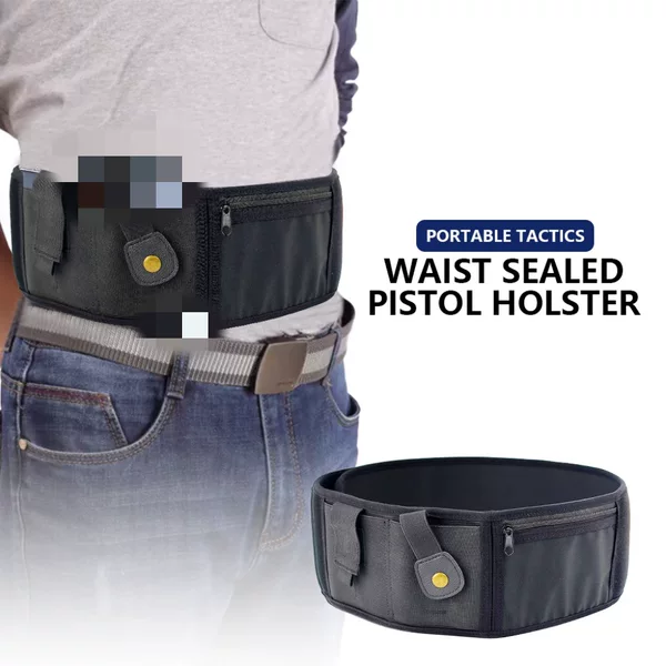 Outdoor Tactical Hidden Abdominal Holster, Portable Tactical Waist Holster, Adjustable Elasticity 02