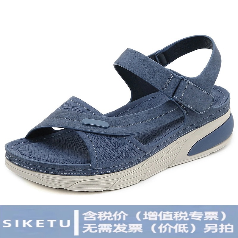 8275-1 New 2026Md Lightweight Sandals, Casual Sports, Comfortable Thick-Soled Velcro Stitching, Large Size Women's Shoes