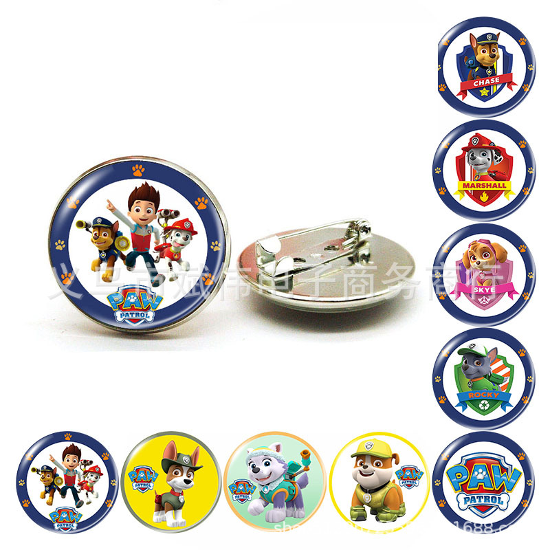 Cartoon Wang Wang team Archie every day Mao Mao dog Time Gem metal brooch badge pin to figure private work