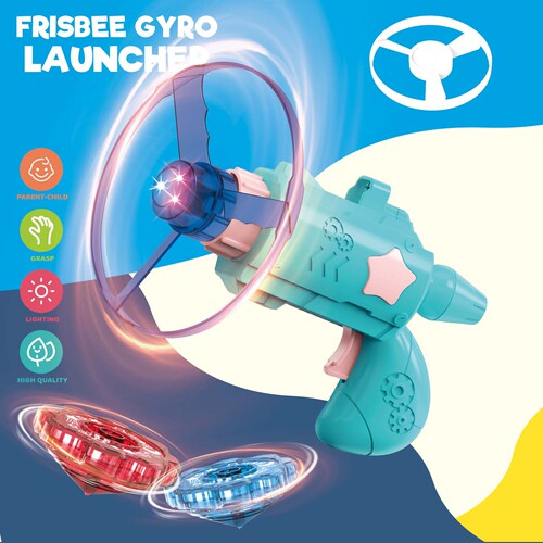 Glittering dragonfly pistol flying saucer darting stall top spinner flying disc outdoor children girl boy kindergarten toy