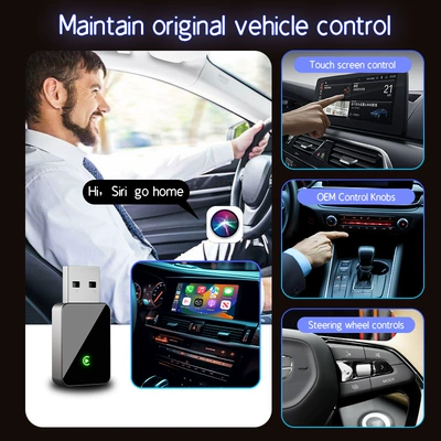 Simsiz CarPlay və Android Auto Converts Wired to Wireless for