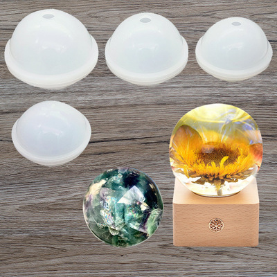 亚马逊diy滴胶球体模具圆球星球小夜灯摆件水晶蜡烛圆球硅胶模具