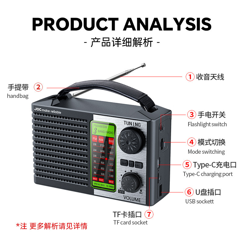 跨境亚马逊太阳能收音机全波段全频段收音机自动搜台收音机新款|undefined