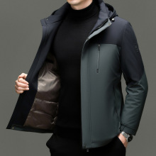 品牌新款户外加羊毛内里冲锋衣休闲宽松立领连帽外套时尚棉服夹克