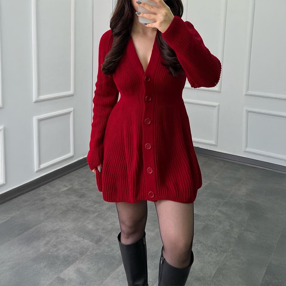 Women's Casual Long-Sleeve Dress