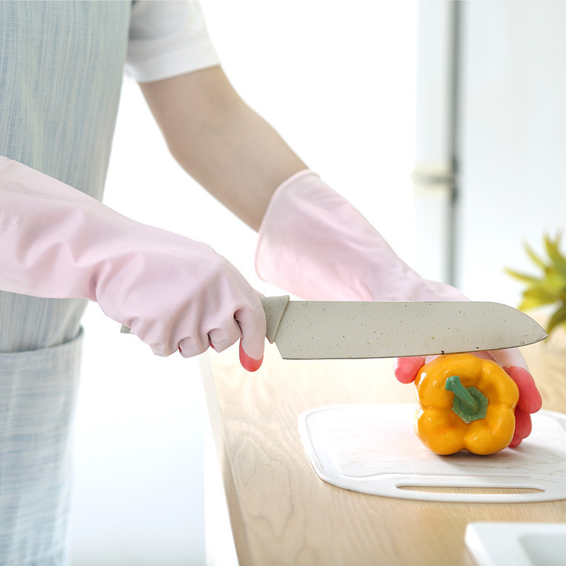 Guantes de limpieza del hogar lavaplatos y lavado de vegetales duradera impermeable lavado femenino tazón Limpieza de goma guantes de cuero al por mayor