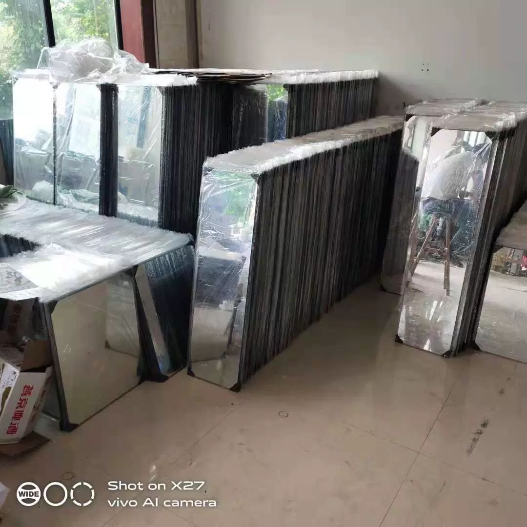 厂家制作长方形全身玻璃镜片 子切割磨边化妆镜 LED玻璃镜片加工