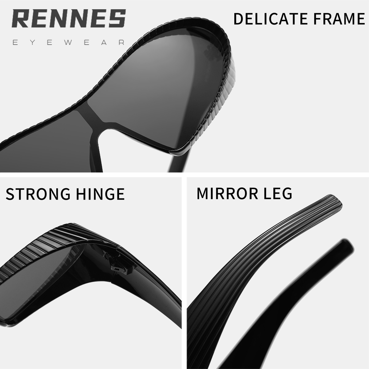 La tecnología del futuro sentido marco grande gafas de una pieza ins personalidad de moda exagerada gafas de sol europeas y americanas vanguardistas gafas de sol de chica caliente