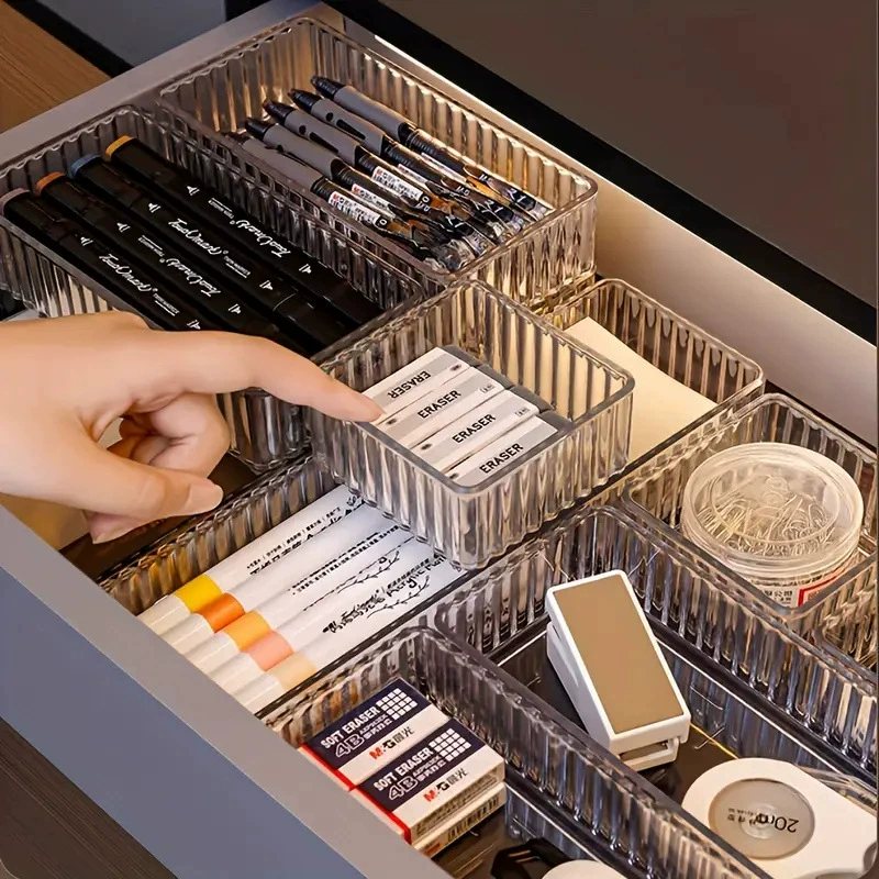 PET Storage Box (TEMU Xiyin) — Transparent Drawer & Desktop Cosmetic Organizer, Stackable