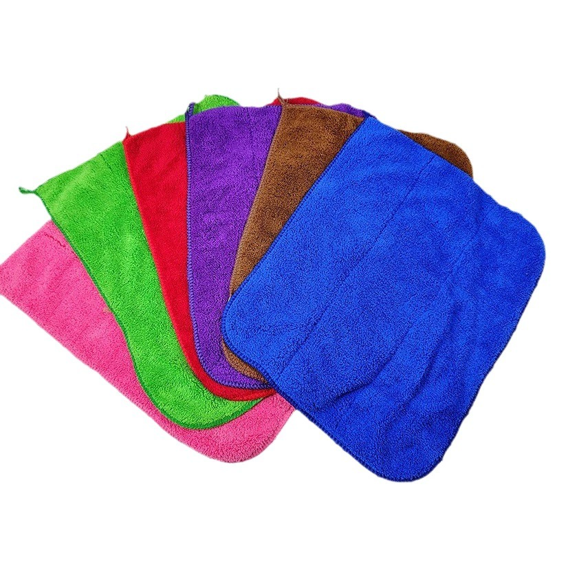 Коралловый бархатный чистящий тряпка с двойным заковыванием 30*40 полотенец для чистки кухни, чтобы вытереть мягкое впитывающее полотенце