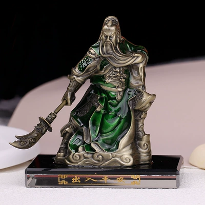 Car ornaments alloy car perfume Seat - god-of-war-guan-gong-13107cm-bronzegreen-robe