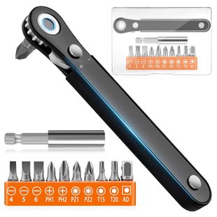 Ultra Multi-Tooth Two-Way Mini Ratchet Wrench Handle Screwdriver Hex Socket Star Bit Socket Wrench