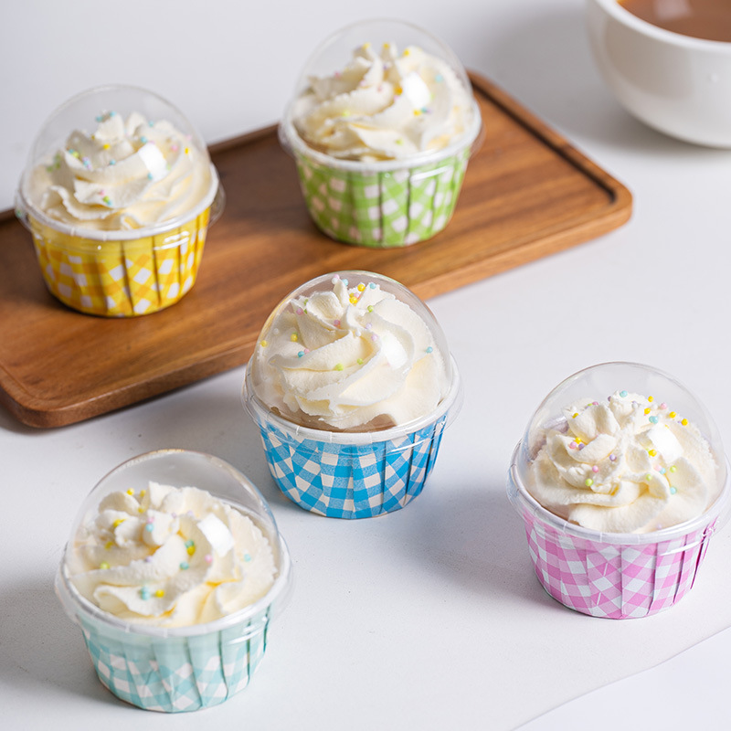 Large Cupcakes Mephin Cup High Temperature Oven Baking Paper Mephin with Lid Madeleine Paper Cup