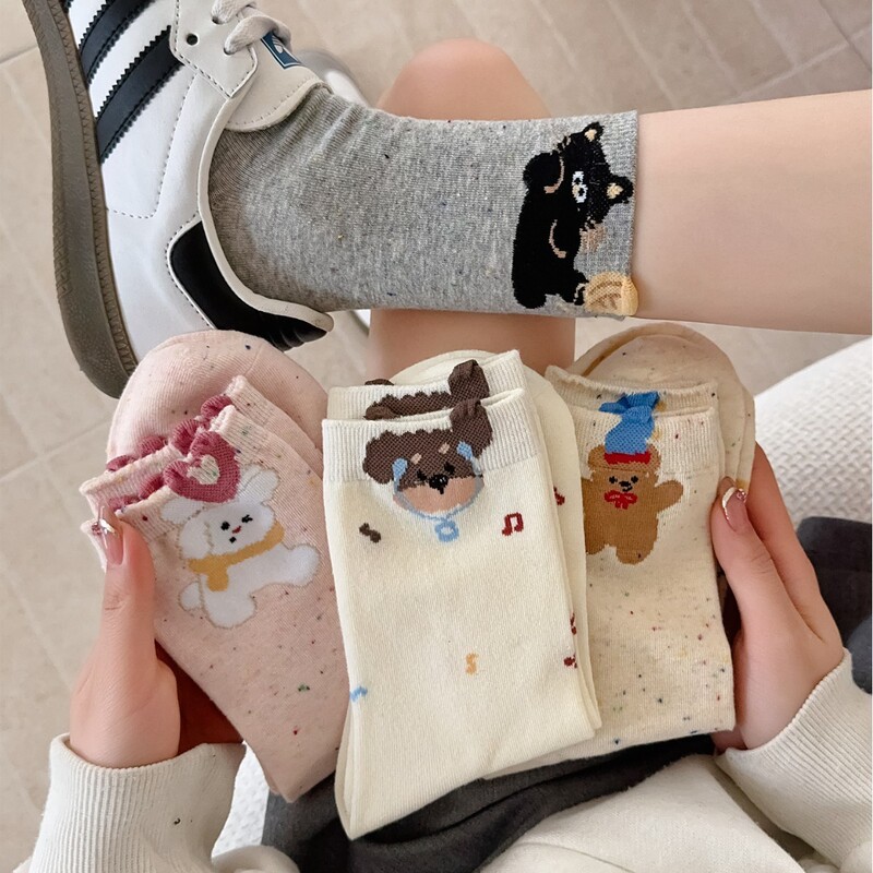 Meng Pet Music Garden ~ Children's Fun Point Yarn Carto Socks Children's Cute Soft Cute Small Animals Middle Tube Japanese Student Cotton Socks Meng Pet Music Garden ~ Children's Fun Point Yarn Carto Socks Children's Cute Soft Cute Small Animals Middle Tube Japanese Student Cotton Socks