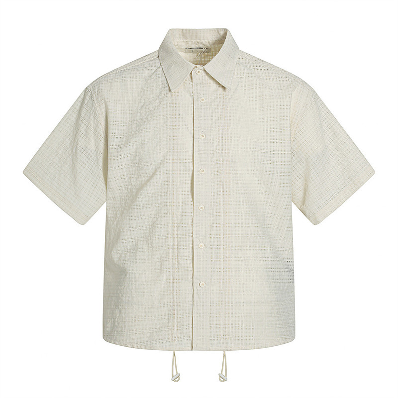 Micro-transparent Quick-drying Short-sleeved Shirt Men's Summer Blouse vibe Fashion Brand American-style Translucent Lightweight Half-sleeved Shirt