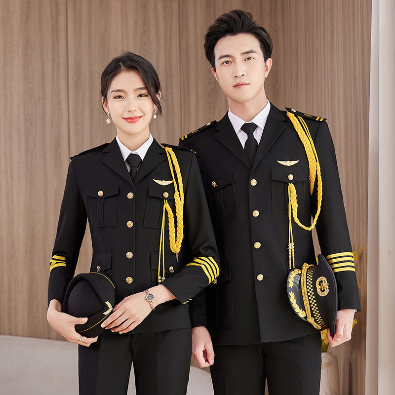Captain's Autumn and Winter Suit Empty High-speed Railway Uniform Security Work Clothes Aviation Vocational College Men's and Women's suit New