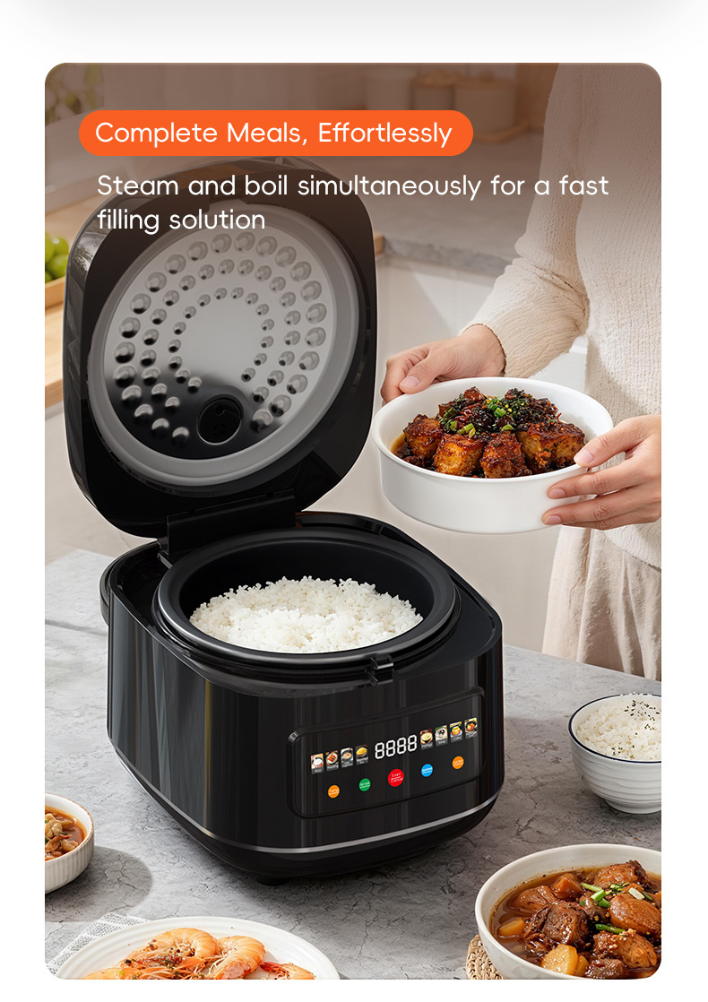 Reiskocher Cross-Border 5L Großes Fassungsvermögen Haushalts-Smart-Touchscreen Reservierung Multifunktions-Reiskocher_voghion.com