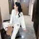 Yase [Xiangnai Huili] Spring and Summer Ice Silk Pajamas Women's Letter Printed Long Sleeve Pants High-grade Fragrant Style suit