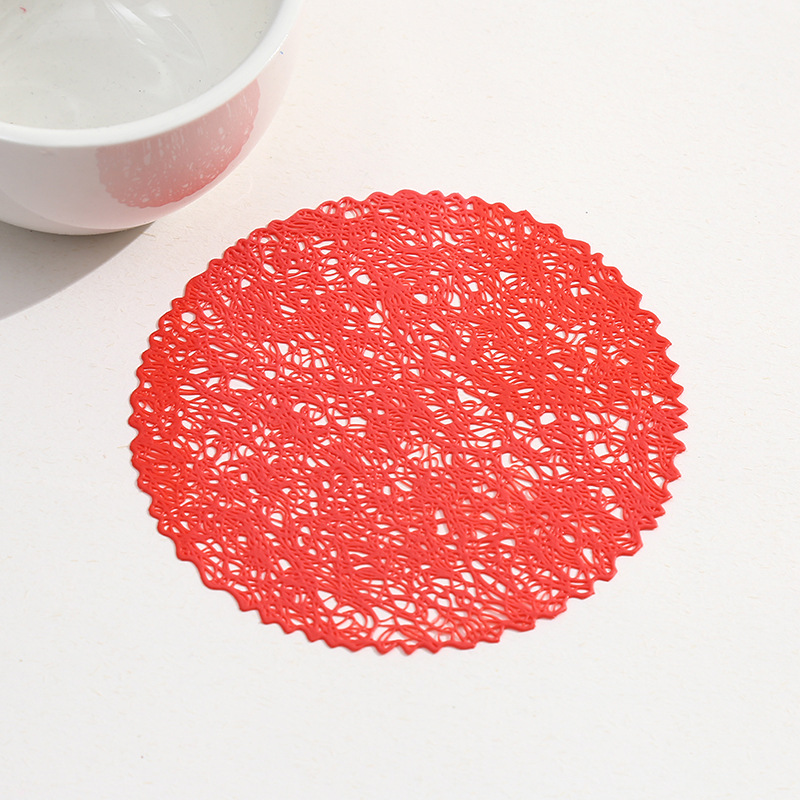 Transfronterizos nórdicos estampado en oro hueco cojín de tazas de PVC esterilla de aislamiento térmico antideslizante cojín de decoración de comedor occidental esterilla de mesa impermeable universal