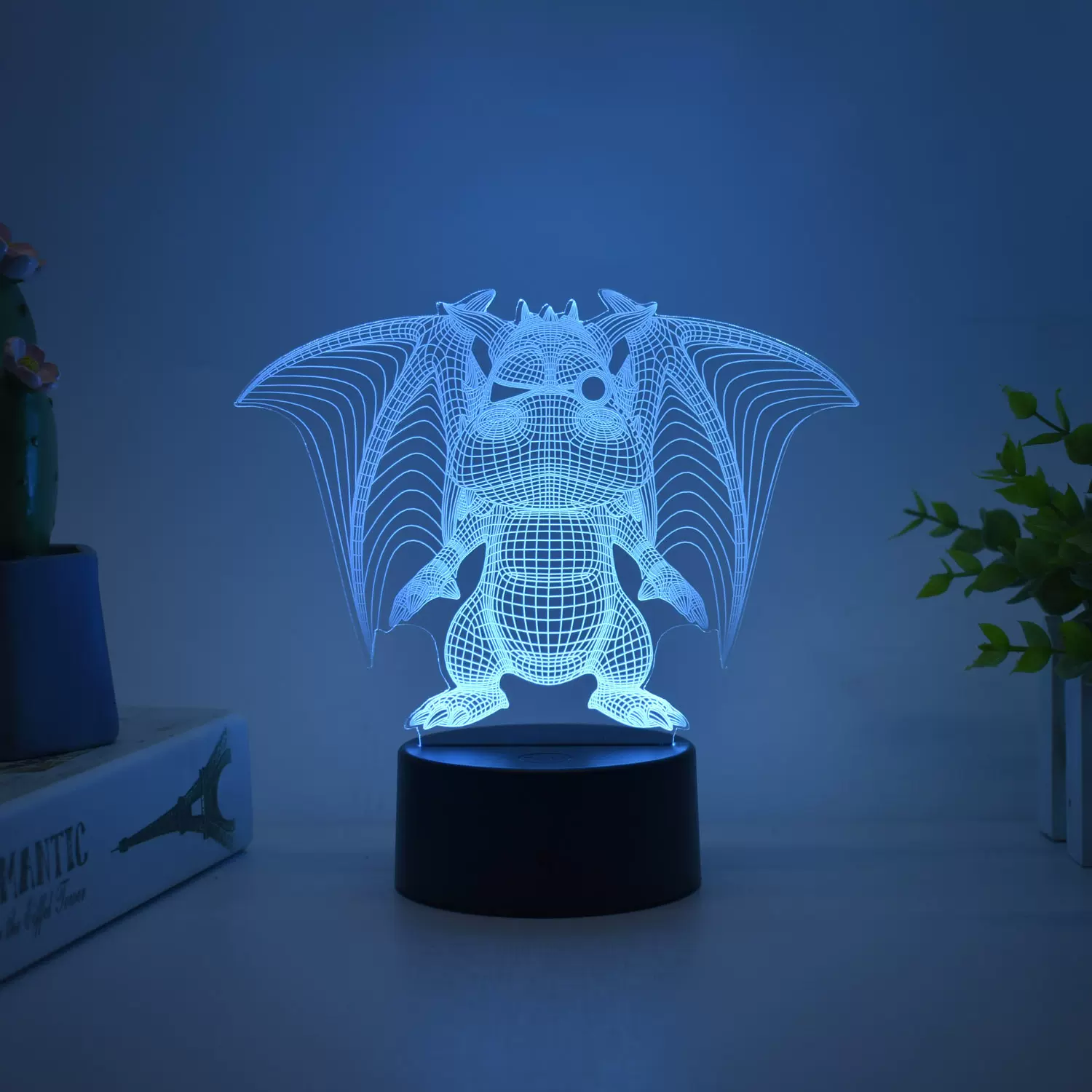 跨境专供卡通小飞龙3D小夜灯LED装饰灯光画动漫周边摆件圣诞礼物