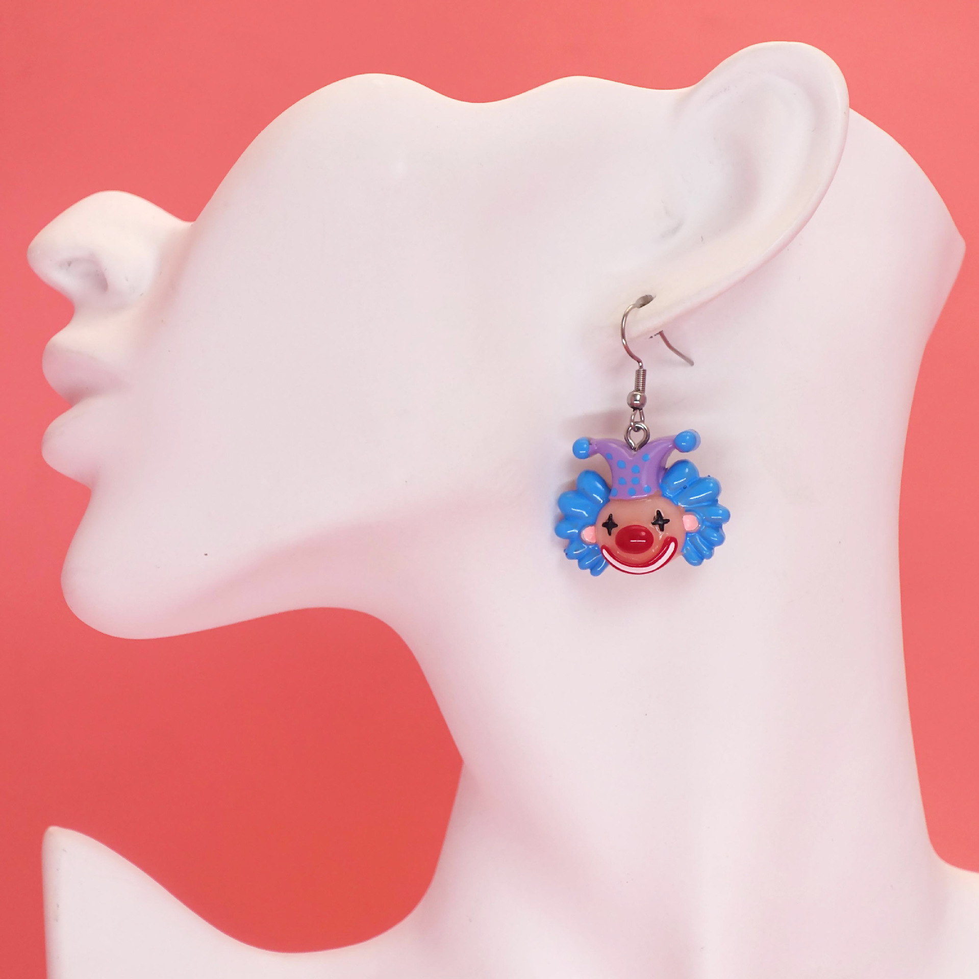 1 Paire Style IG Drôle Personnage De Dessin Animé Pitre Résine Boucles D'oreilles display picture 6