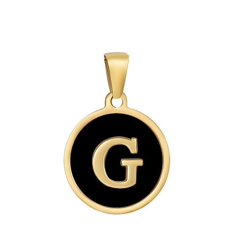 4g Weight Pendant Jewelry Making Type 16mm Jewelry Making Size DIY Jewelry Accessories Classification 1 Piece Quantity 304 Stainless Steel Material Letter, Word Pattern Classic Style Style Enamel, Plating Craft Black Color 1 Piece 16mm 304 Stainless Steel Letter Word Pendant DIY Jewelry Accessories 7