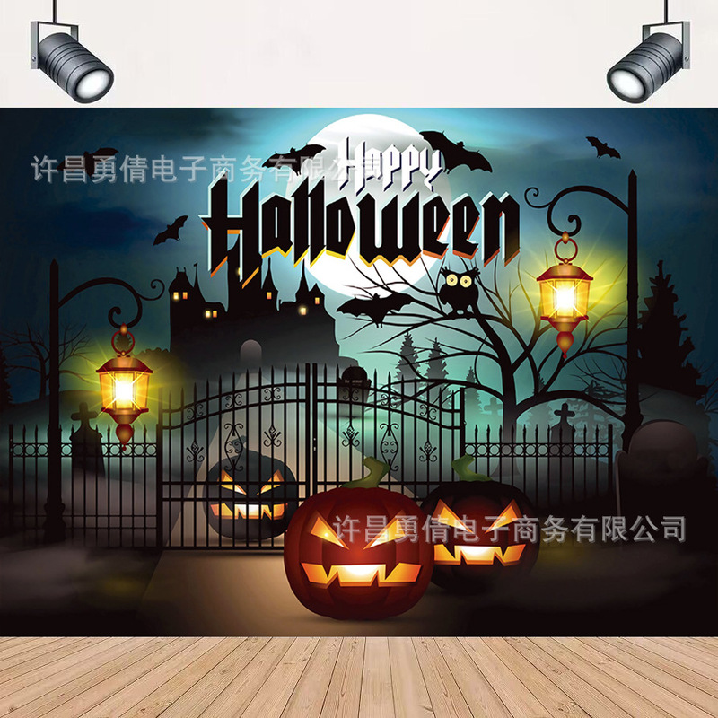 Cross-border New Horror Dark Castle Photography Background Cloth Halloween Party Decoration Banner Hanging Cloth Cross-border New Horror Dark Castle Photography Background Cloth Halloween Party Decoration Banner Hanging Cloth