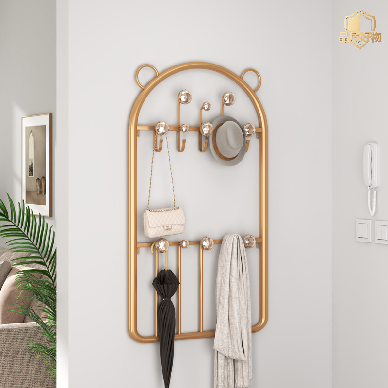 Door Floor Hanger Coat Rack Bedroom Clothes Hanging Rack Wall-mounted Entry Door Wall-mounted Punch-free Hanger
