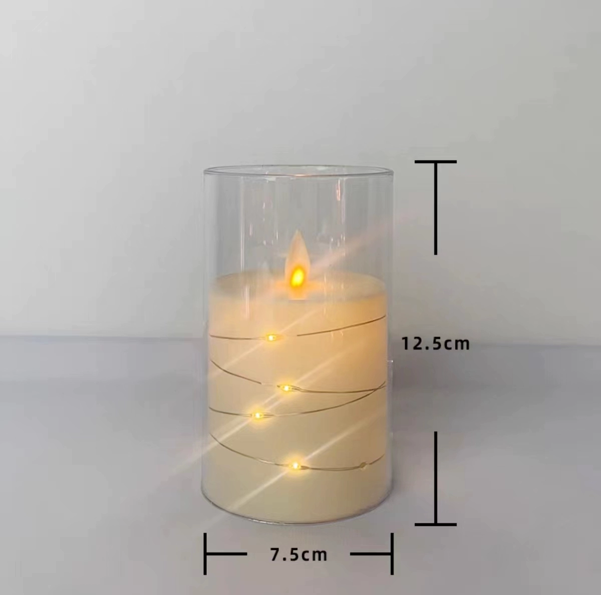 LED электронная акриловая свеча, стеклянное вечернее украшение