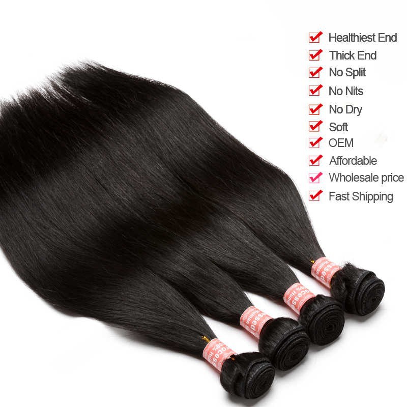 7A pelucas europeas y americanas cortina de cabello real cabello humano paquete recto stock transfronterizo