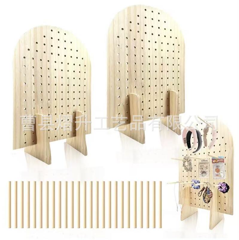 Cross-Border Wooden Pegboard Display Rack, Solid Wood Jewelry and Hair Tie Storage Rack, Wooden Pegboard Shelf, Pegboard Stand Cross-Border Wooden Pegboard Display Rack, Solid Wood Jewelry and Hair Tie Storage Rack, Wooden Pegboard Shelf, Pegboard Stand